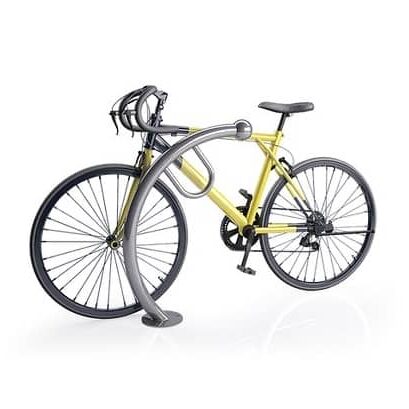 archer sidewalk bicycle bike rack with yellow bike