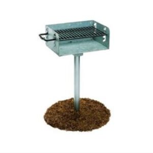 Galvanized Rotating Pedestal Outdoor Barbecue Grill – 300 Square Inch
